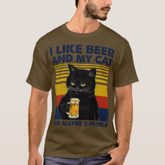 Camiseta Eu Gosto De Cerveja Meu Gato E Talvez 3 Pessoas En