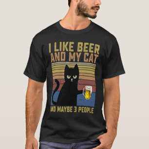Camiseta Eu Gosto de Cerveja Meu Gato & Talvez 3 Pessoas  G