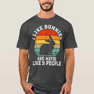 Camiseta Eu Gosto De Coelhinhos E Talvez 3 Pessoas De Retro