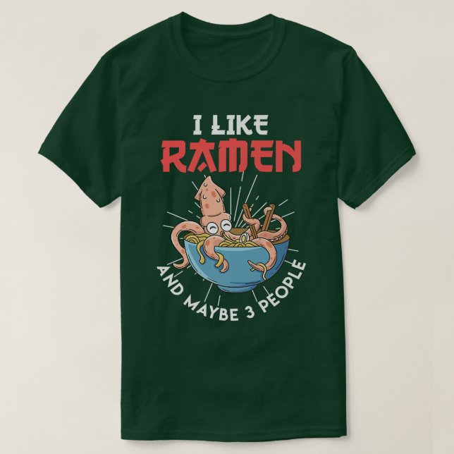 Camiseta Eu Gosto De Comida Japonesa E 3 Pessoas Ramen 268 (Frente do Design)