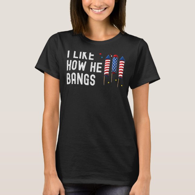 Camiseta Eu Gosto De Como Ele Bata O Casal De 4 De Julho Do (Frente)