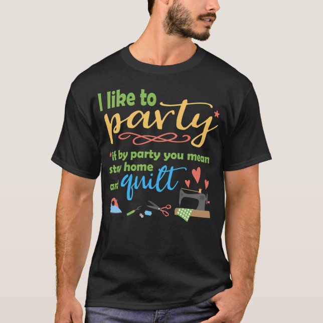 Camiseta Eu Gosto de Costura de Festa (Frente)