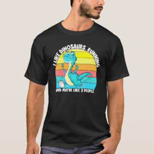 Camiseta Eu Gosto De Dinossauros Correndo Talvez 3 Pessoas 
