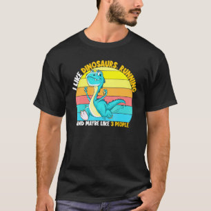 Camiseta Eu Gosto De Dinossauros Correndo Talvez 3 Pessoas