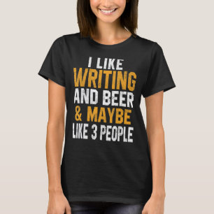 Camiseta Eu Gosto de Escrever e Cerveja Autor Professor Jor