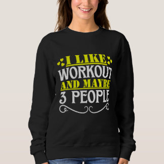 Camiseta eu gosto de exercícios e talvez três pessoas