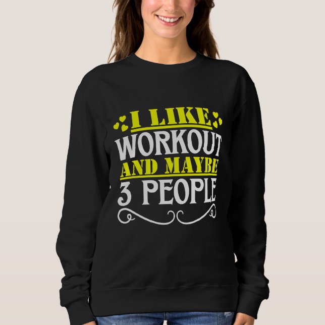 Camiseta eu gosto de exercícios e talvez três pessoas (Frente)
