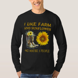 Camiseta Eu Gosto De Fazenda E Girassol E Talvez 3 Pessoas 