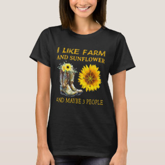 Camiseta Eu Gosto De Fazenda E Girassol E Talvez 3 Pessoas 