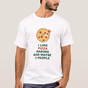 Camiseta Eu Gosto de Fazer Pizza e Talvez 3 Pessoas