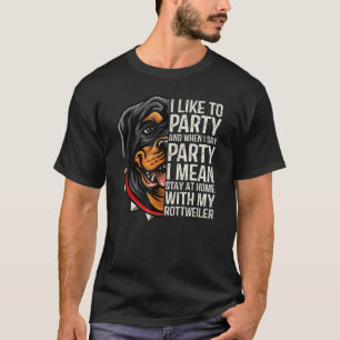 Camiseta Eu Gosto De Festejar Com Meu Rottweiler Rottweiler