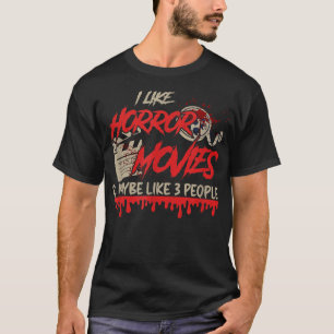 Camiseta eu gosto de filmes de terror e talvez três pessoas