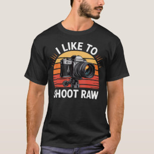 Camiseta Eu Gosto de Fotografar em Raw Design de Câmera