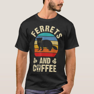Camiseta Eu gosto de Furões e Café Engraçado Vintage Tema d