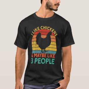 Camiseta Eu Gosto de Galinhas E Talvez Goste de 3 Pessoas F