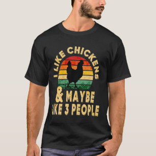 Camiseta Eu Gosto de Galinhas Talvez Como 3 Pessoas Pôr do