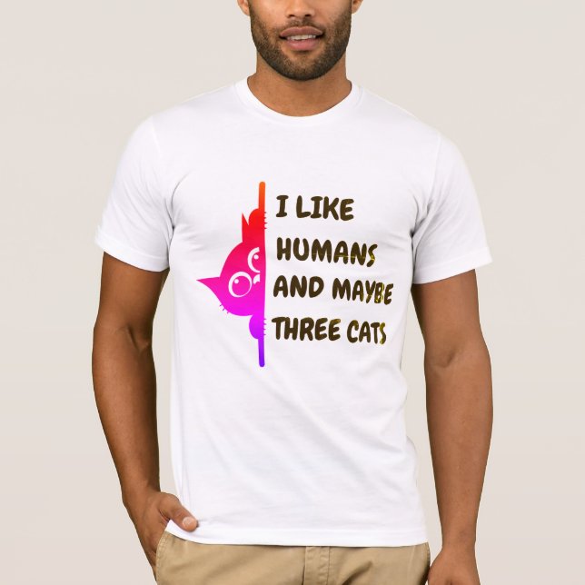 Camiseta Eu gosto de gato espiando beisebol (Frente)