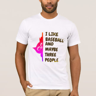 Camiseta Eu gosto de gato espiando beisebol