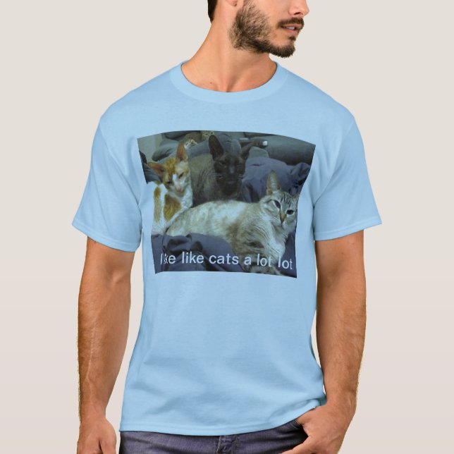 Camiseta Eu gosto de gatos (Frente)