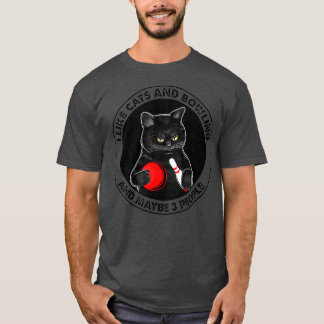 Camiseta Eu Gosto De Gatos E Boliches E Talvez 3 Pessoas En