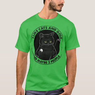 CAMISETA EU GOSTO DE GATOS E GOLFE TALVEZ 3 PESSOAS