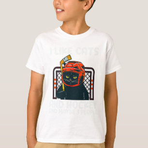 Camiseta Eu Gosto de Gatos e Hóquei e Talvez 3 Pessoas Gato
