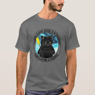 Camiseta Eu Gosto De Gatos E Kayaking E Talvez 3 Pessoas Ka