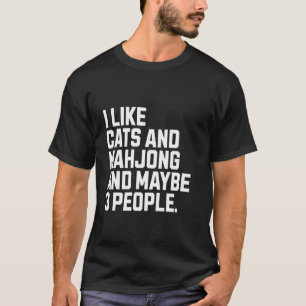 Camiseta Eu Gosto de Gatos e Mahjong Amante de Gatos Divert
