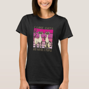 Camiseta Eu Gosto De Gatos E Talvez 3 Gatos De Pessoas Para