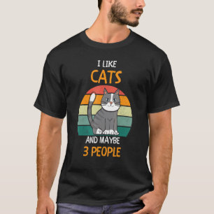 Camiseta Eu gosto de Gatos e talvez 3 pessoas 4