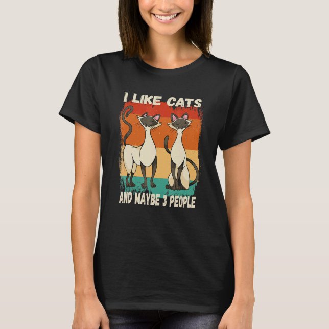 Camiseta Eu Gosto De Gatos E Talvez 3 Pessoas De Gato Intro (Frente)