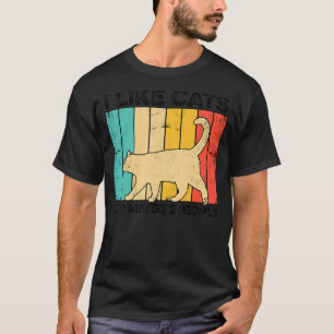 Camiseta Eu Gosto De Gatos E Talvez 3 Pessoas De Treinador