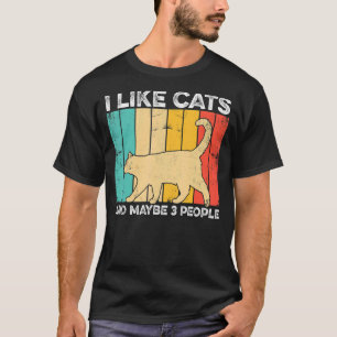 Camiseta Eu Gosto De Gatos E Talvez 3 Pessoas De Treinador
