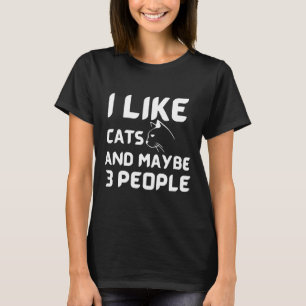 Camiseta Eu Gosto De Gatos E Talvez 3 pessoas De Vinhos De