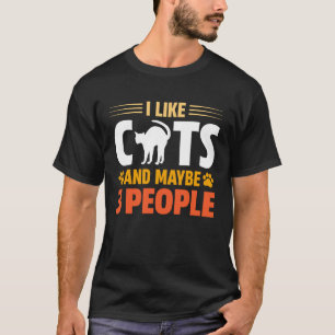 Camiseta Eu Gosto de Gatos E Talvez 3 Pessoas Para Gatinhos