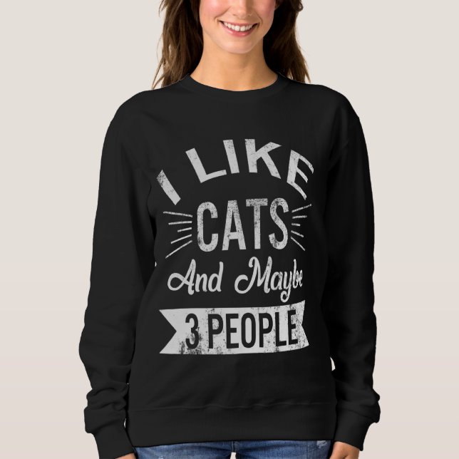 Camiseta Eu Gosto De Gatos E Talvez De 3 Gatos De Pessoas M (Frente)