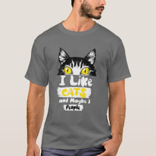 Camiseta Eu Gosto De Gatos E Talvez De Três Pessoas De Gato