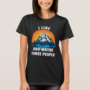 Camiseta Eu Gosto De Gatos E Talvez Três Pessoas