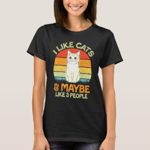 Camiseta Eu Gosto de Gatos & Talvez Goste de 3 Pessoas Gar