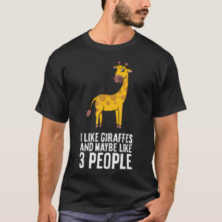 Camiseta Eu Gosto de Girafas E Talvez 3 Pessoas Engraçadas 
