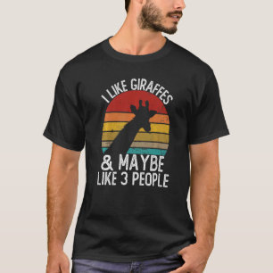 Camiseta Eu gosto de girafas e talvez de 3 Pessoas de giraf