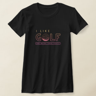 Camiseta eu gosto de golfe e talvez três pessoas multicolor