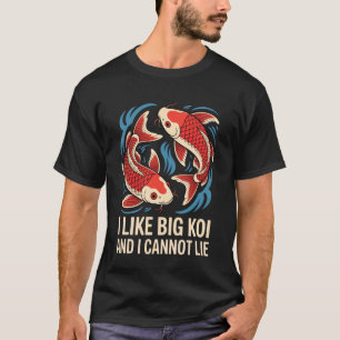 Camiseta Eu Gosto de Grandes Koi Amante de Peixes Engraçado