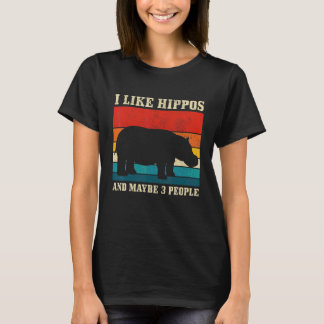Camiseta Eu Gosto de Hipopótamos & Talvez 3 Pessoas   Vinta