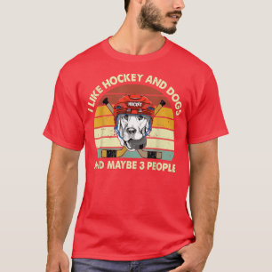 Camiseta Eu Gosto De Hockey Meu Cachorro E Talvez 3 Pessoas