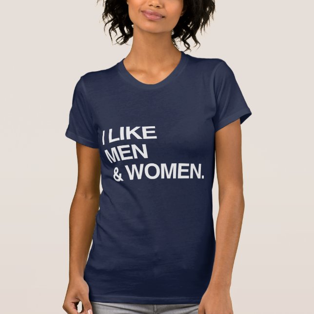 CAMISETA EU GOSTO DE HOMENS E MULHERES (Frente)