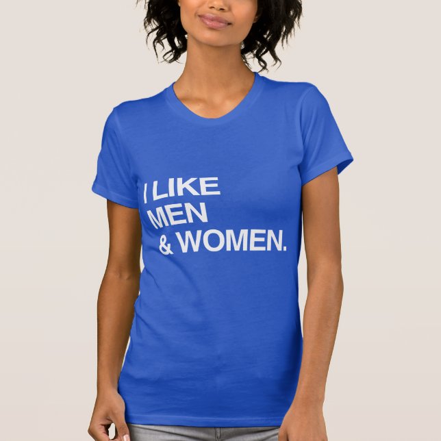 CAMISETA EU GOSTO DE HOMENS E MULHERES (Frente)