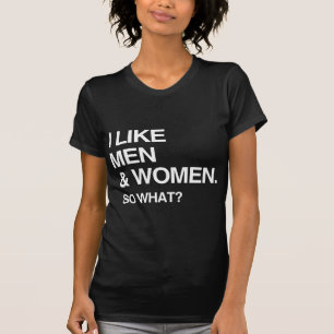 CAMISETA EU GOSTO DE HOMENS E MULHERES, E DAÍ