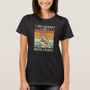 Camiseta Eu Gosto de Iguanas E Talvez 3 Pessoas Retro Anos