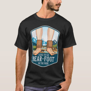 Camiseta Eu gosto de ir Bear Foot caminhando caminhante aca